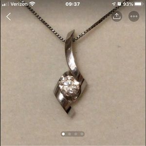 Sirena 1/4 diamond 14k wg necklace